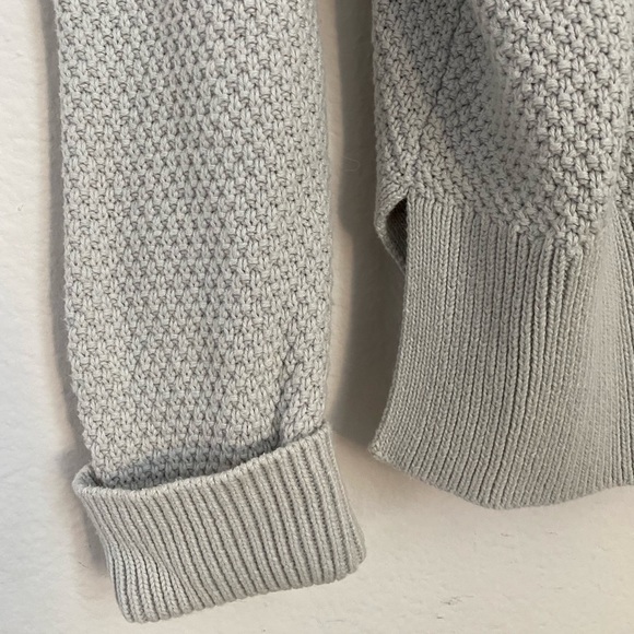 Gap • Neutral Cream Cotton Knit Open Front Slouchy Cardigan Sweater - Picture 8 of 13